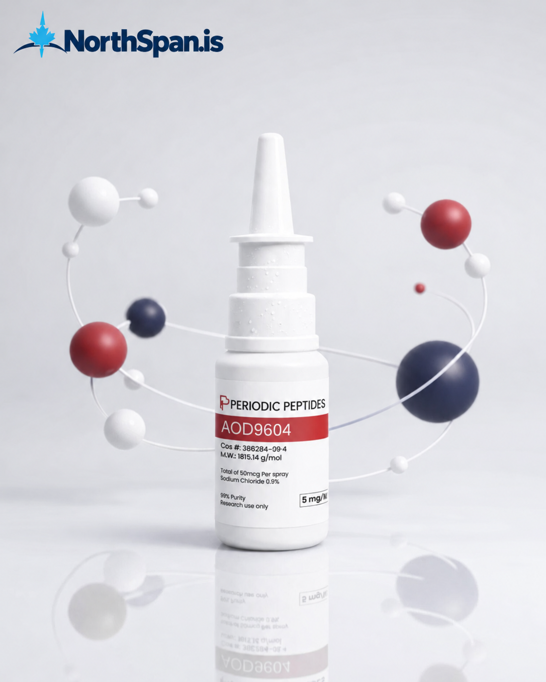 NorthSpan-branded AOD9604 research nasal spray illustration
